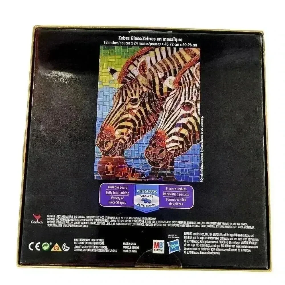 Big Ben Luxe Zebra Glass Mosaic 500 pc Jigsaw Puzzle